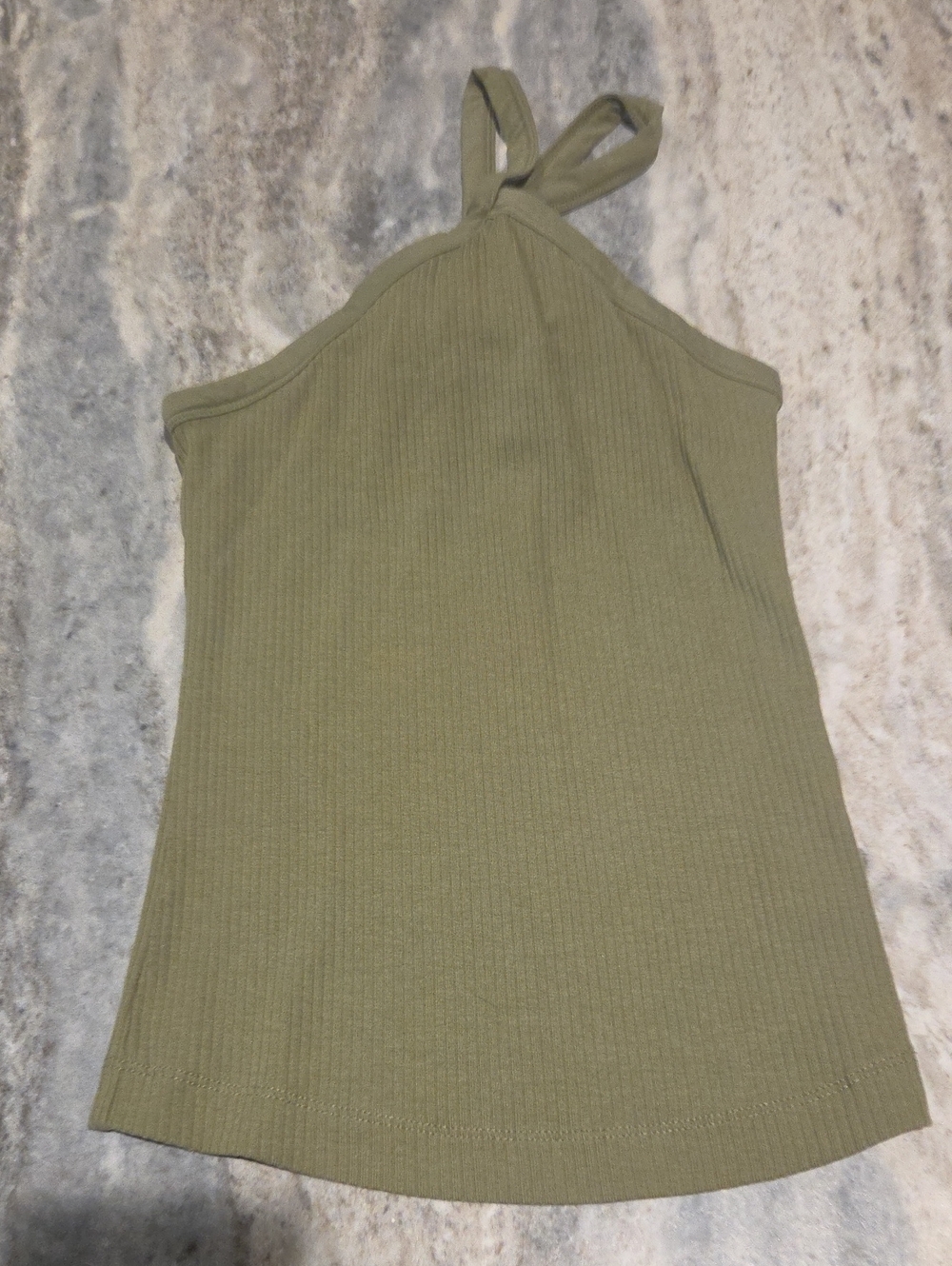 Old Navy Olive Ribbed One-Shoulder Knot-Shoulder Tank